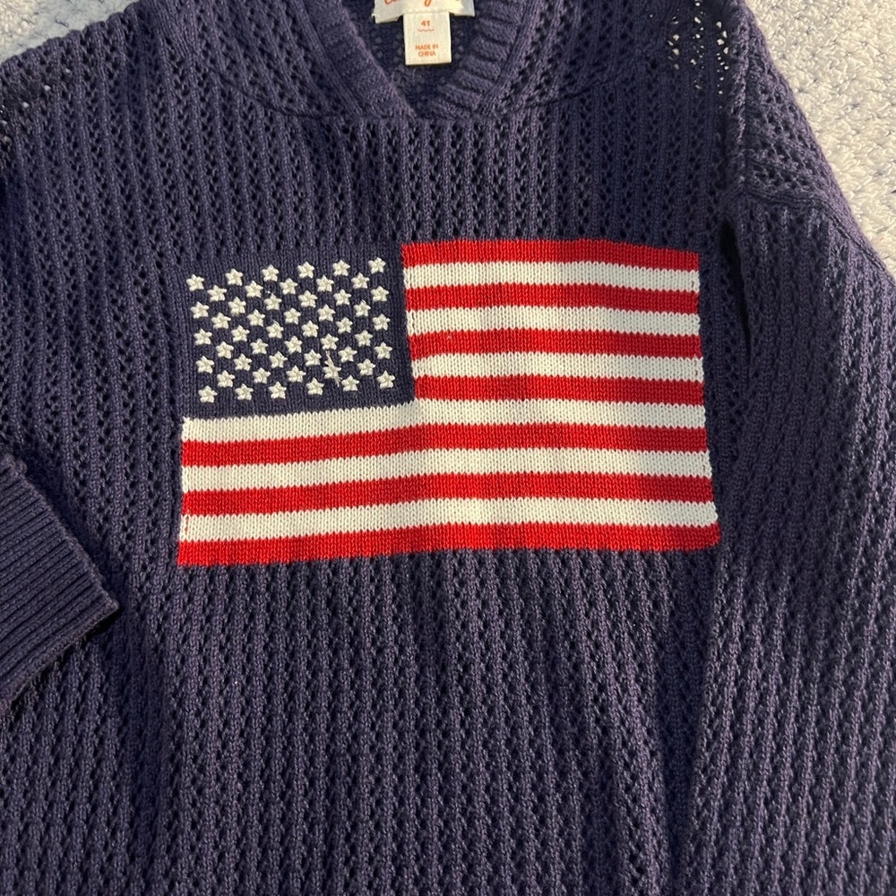 Cat & Jack Kids Navy Crewneck with Flag Design